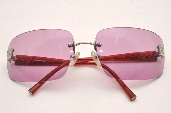 Authentic CHANEL Sunglasses CC Logos CoCo Mark Titanium 4026 Pink 1153J