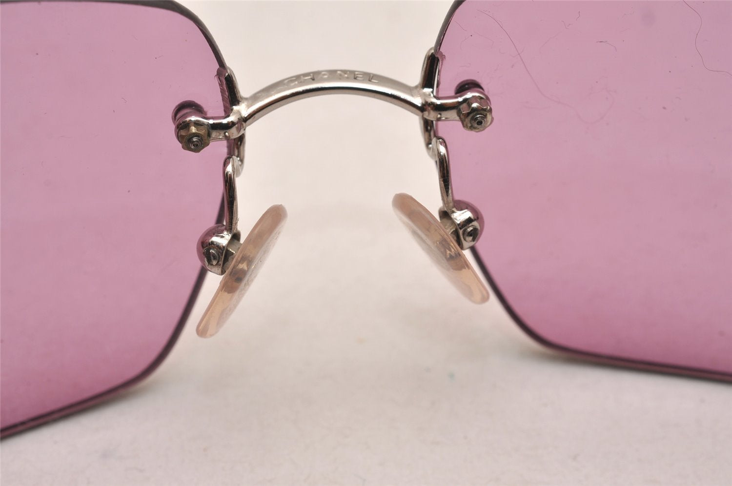 Authentic CHANEL Sunglasses CC Logos CoCo Mark Titanium 4026 Pink 1153J