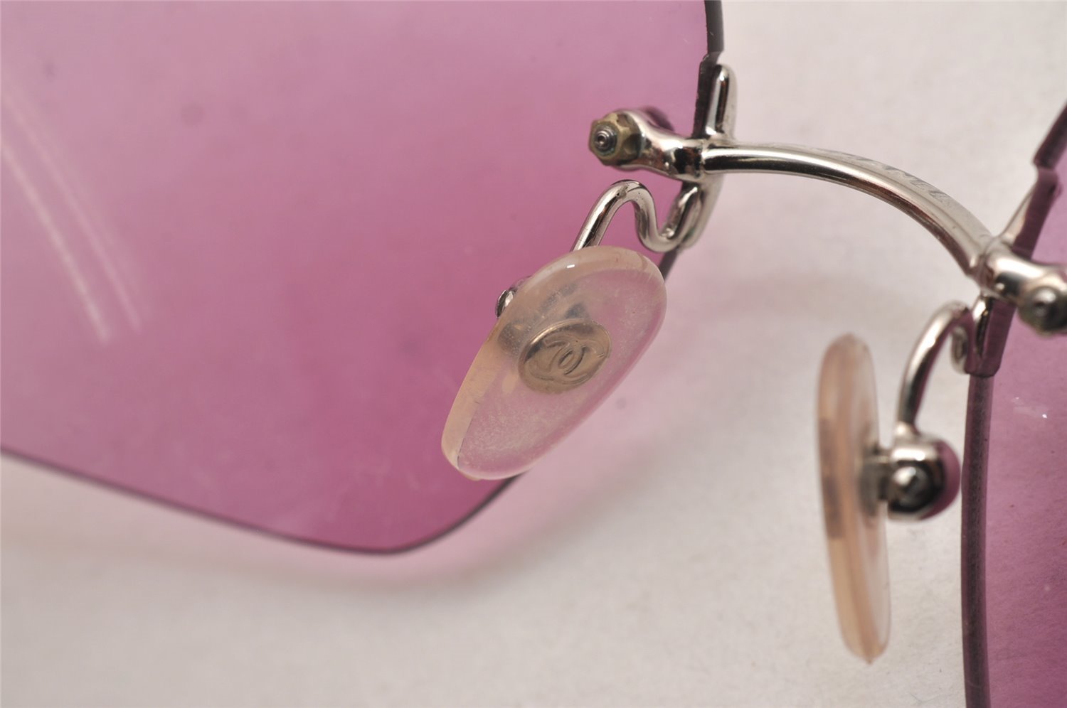 Authentic CHANEL Sunglasses CC Logos CoCo Mark Titanium 4026 Pink 1153J