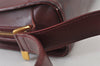 Authentic Cartier Vintage Clutch Hand Bag Purse Leather Bordeaux Red 1153K