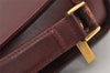 Authentic Cartier Vintage Clutch Hand Bag Purse Leather Bordeaux Red 1153K