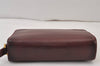 Authentic Cartier Vintage Clutch Hand Bag Purse Leather Bordeaux Red 1153K