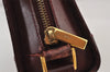 Authentic Cartier Vintage Clutch Hand Bag Purse Leather Bordeaux Red 1153K