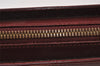 Authentic Cartier Vintage Clutch Hand Bag Purse Leather Bordeaux Red 1153K