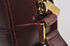 Authentic Cartier Vintage Clutch Hand Bag Purse Leather Bordeaux Red 1153K