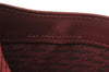 Authentic Cartier Vintage Clutch Hand Bag Purse Leather Bordeaux Red 1153K