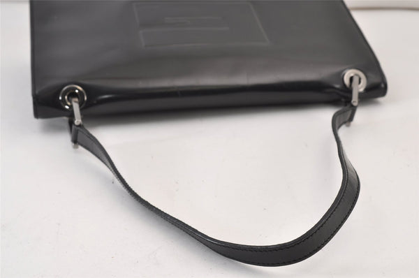 Authentic GUCCI Vintage Shoulder Hand Bag Purse Enamel 0013033 Black 1154K