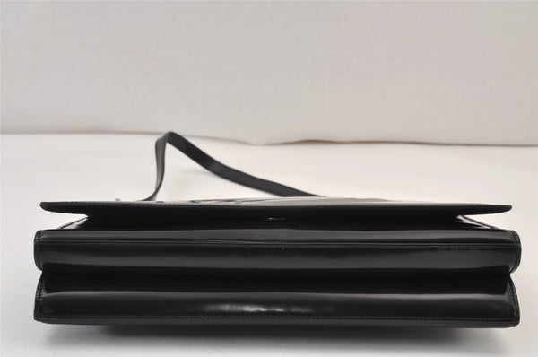 Authentic GUCCI Vintage Shoulder Hand Bag Purse Enamel 0013033 Black 1154K