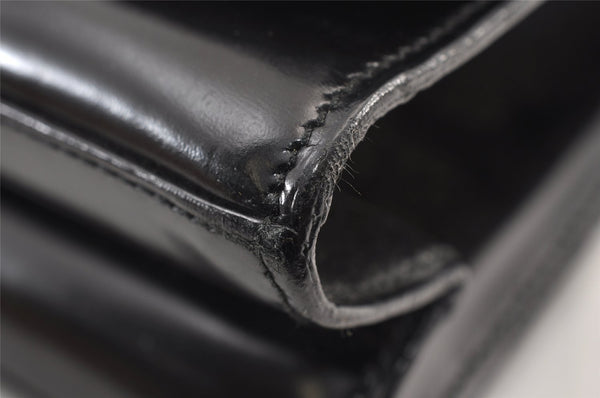 Authentic GUCCI Vintage Shoulder Hand Bag Purse Enamel 0013033 Black 1154K