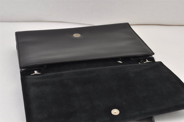 Authentic GUCCI Vintage Shoulder Hand Bag Purse Enamel 0013033 Black 1154K