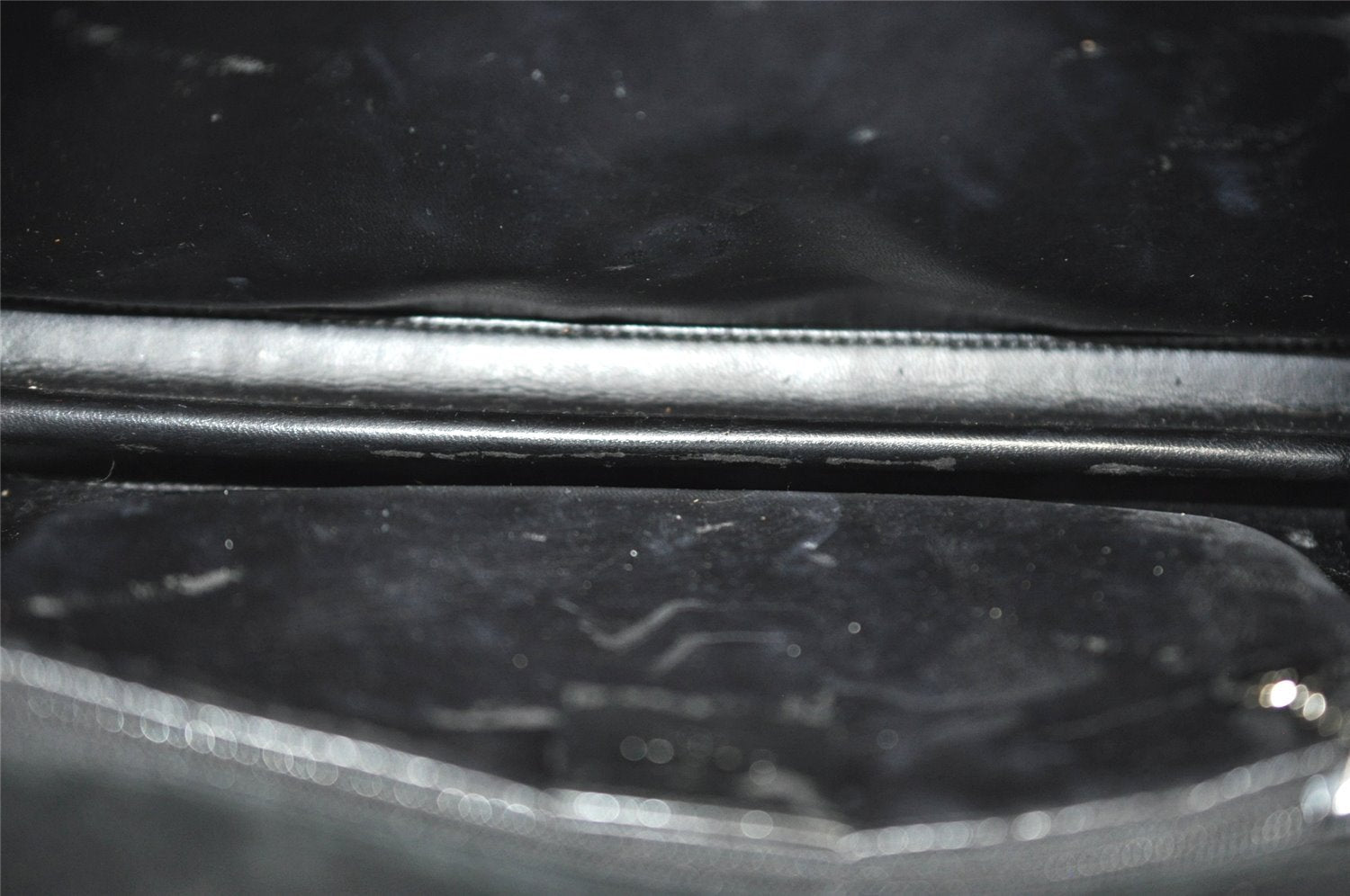 Authentic GUCCI Vintage Shoulder Hand Bag Purse Enamel 0013033 Black 1154K