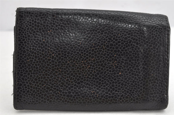 Authentic CHANEL Caviar Skin 6 Six Hooks Key Case Purse CC Logo Black 1156K