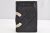 Auth CHANEL Cambon Line Quilted CC Logo Calf Skin 6 Hooks Key Case Black 1157K