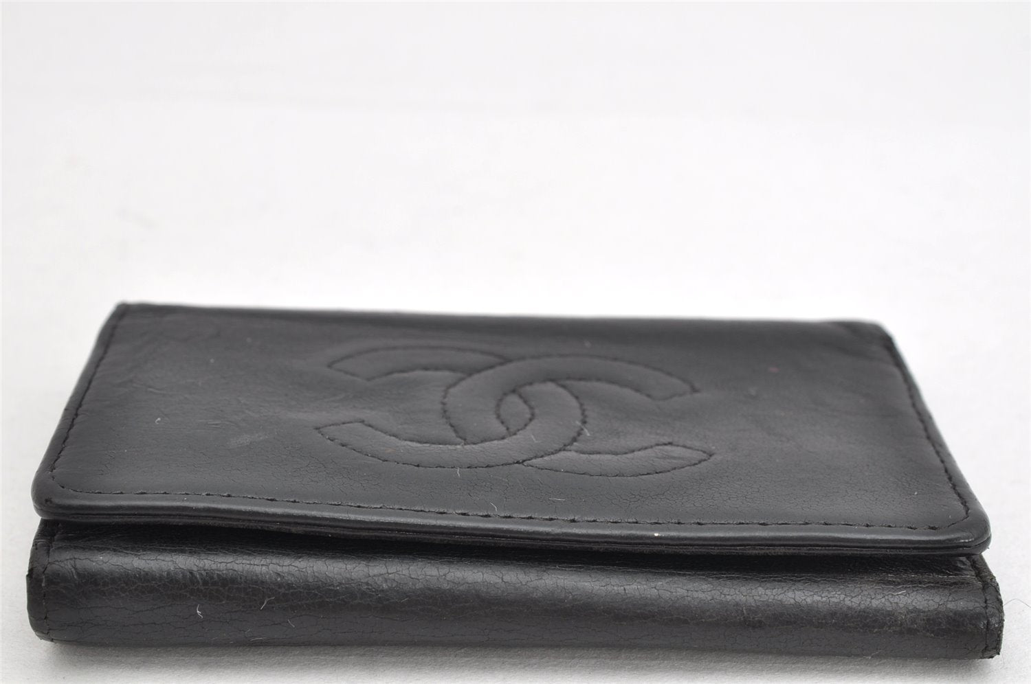 Authentic CHANEL Vintage Calf Skin 6 Hooks Key Case Purse CC Logo Black 1158K