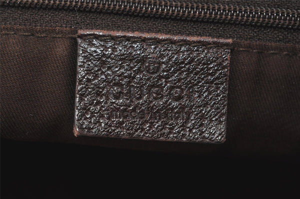 Authentic GUCCI Abbey Shoulder Tote Bag GG Canvas Leather 130736 Brown 1159I