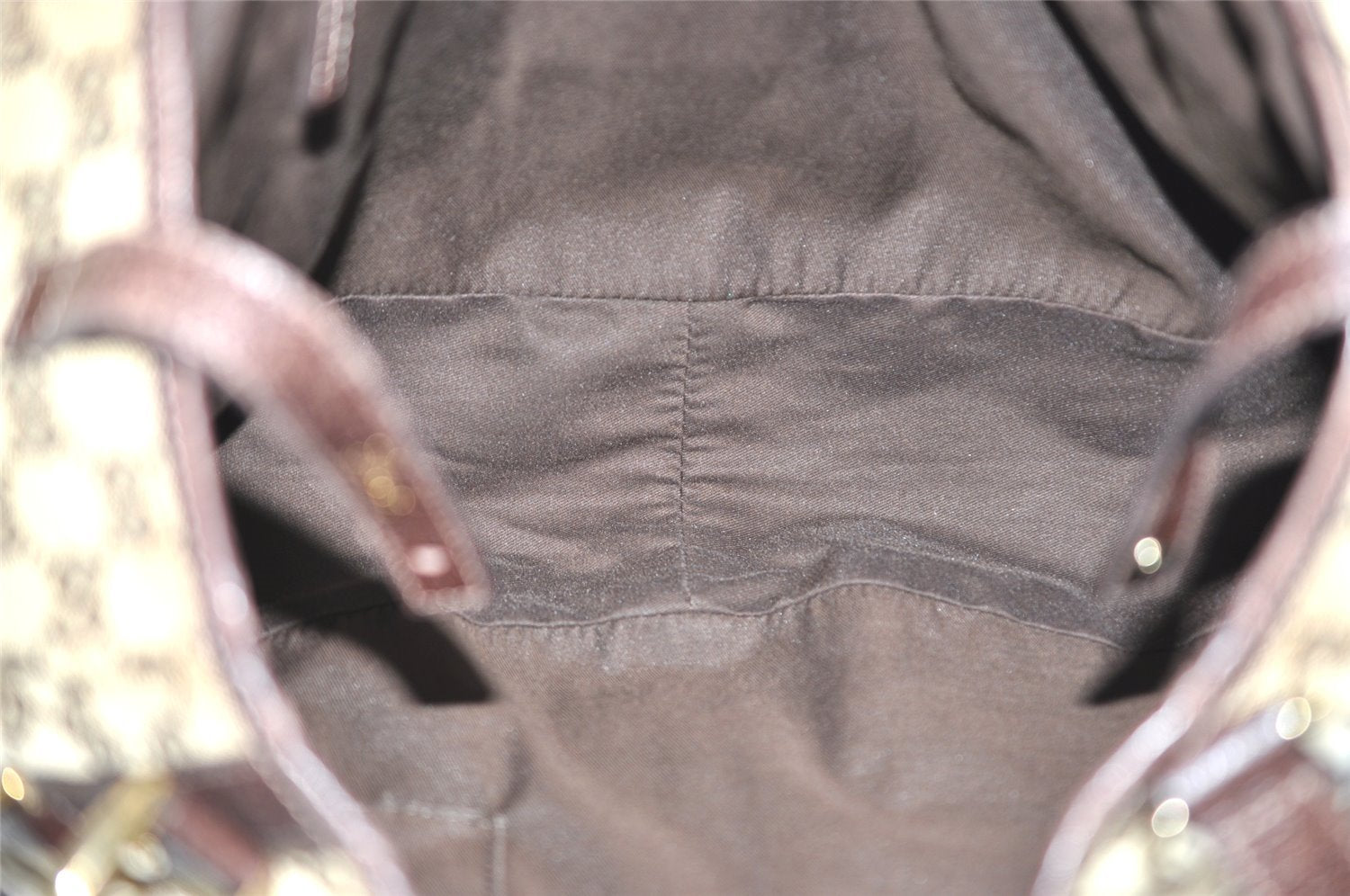 Authentic GUCCI Abbey Shoulder Tote Bag GG Canvas Leather 130736 Brown 1159I