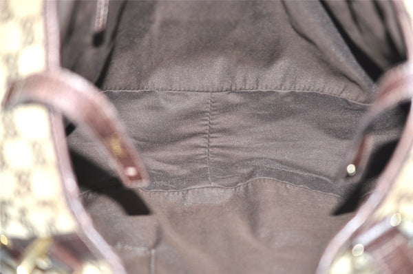 Authentic GUCCI Abbey Shoulder Tote Bag GG Canvas Leather 130736 Brown 1159I