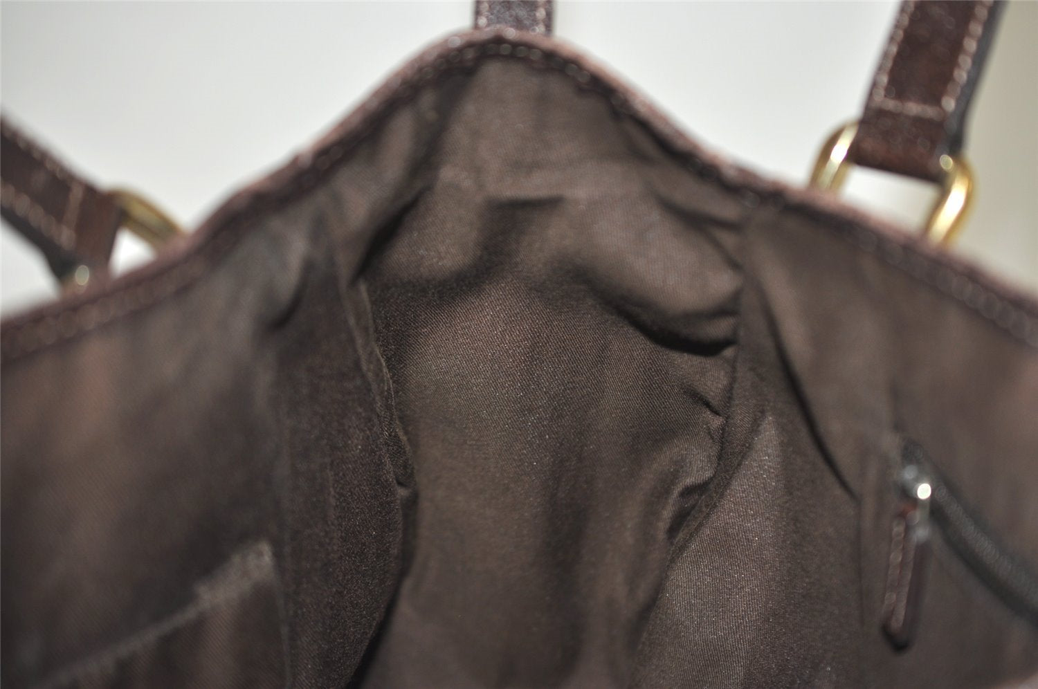 Authentic GUCCI Abbey Shoulder Tote Bag GG Canvas Leather 130736 Brown 1159I