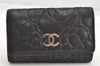 Authentic CHANEL Camellia Calf Skin 6 Six Hooks Key Case Black Junk 1159K