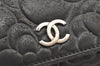 Authentic CHANEL Camellia Calf Skin 6 Six Hooks Key Case Black Junk 1159K