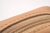 Authentic CHANEL Calf Skin Cambon Line Cigarette Case Pouch Beige Box 1160I