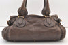 Authentic Chloe Vintage Paddington Leather Shoulder Hand Bag Brown 1160K