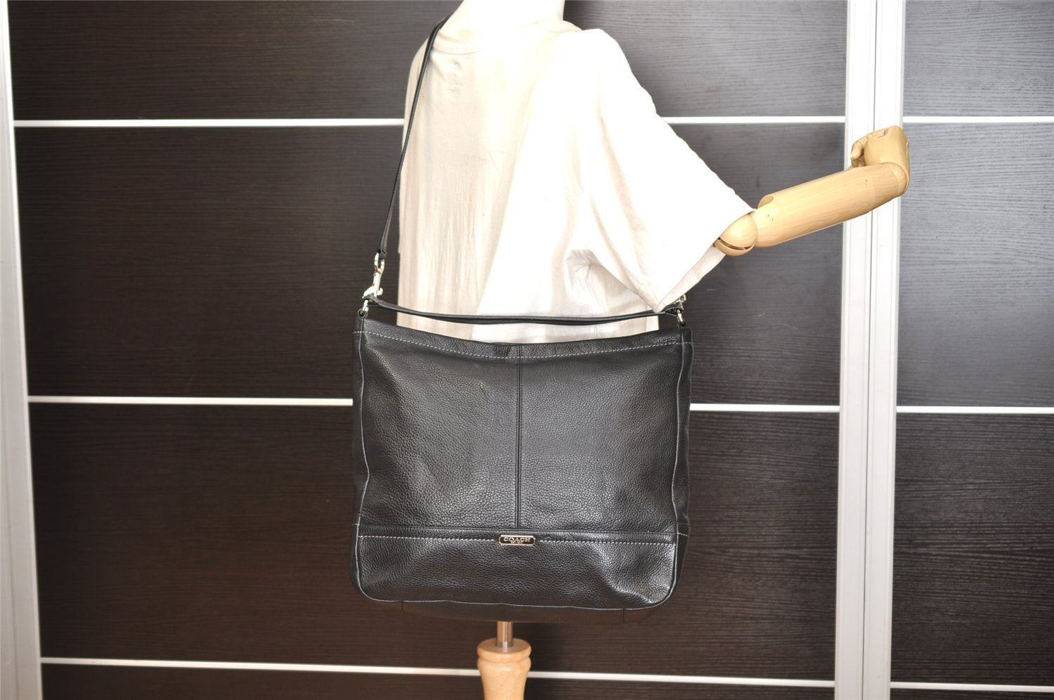 Authentic COACH Vintage 2Way Shoulder Hand Bag Leather F23293 Black 1162K