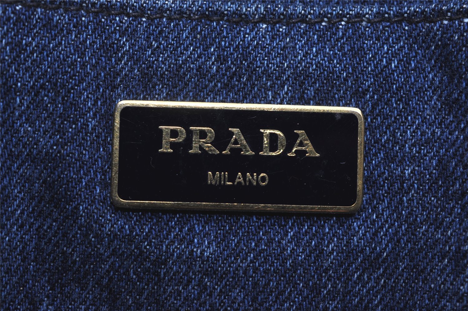 Authentic PRADA Vintage Canapa SS Denim 2Way Shoulder Hand Bag Purse Blue 1164I