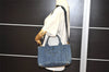 Authentic PRADA Vintage Canapa SS Denim 2Way Shoulder Hand Bag Purse Blue 1164I