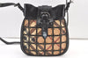 Authentic BURBERRY Nova Check Shoulder Cross Bag Purse Enamel PVC Black 1165K