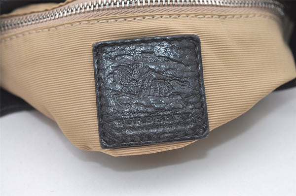 Authentic BURBERRY Nova Check Shoulder Cross Bag Purse Enamel PVC Black 1165K