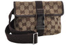 Authentic GUCCI Vintage Waist Body Bag GG Canvas Leather 131236 Brown 1168K