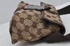 Authentic GUCCI Vintage Waist Body Bag GG Canvas Leather 131236 Brown 1168K