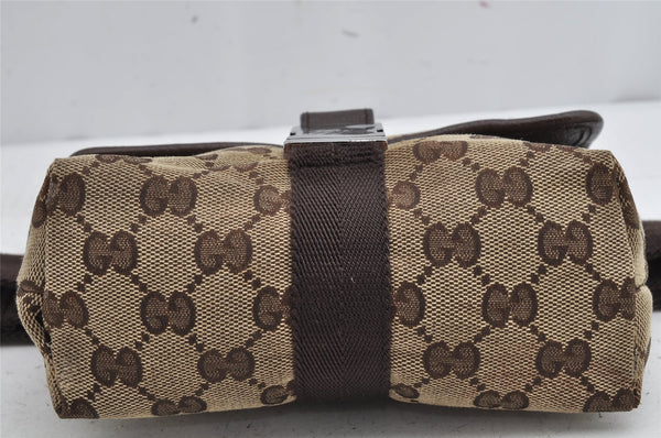 Authentic GUCCI Vintage Waist Body Bag GG Canvas Leather 131236 Brown 1168K