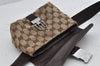 Authentic GUCCI Vintage Waist Body Bag GG Canvas Leather 131236 Brown 1168K