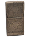 Authentic GUCCI Guccissima GG Leather Cigarette Case 181716 Khaki Green 1169J