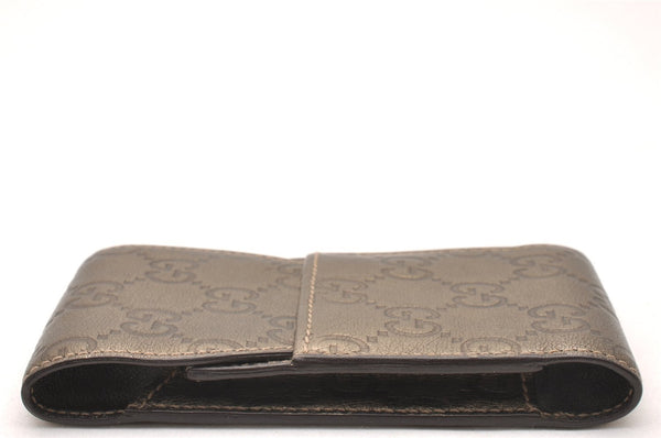 Authentic GUCCI Guccissima GG Leather Cigarette Case 181716 Khaki Green 1169J
