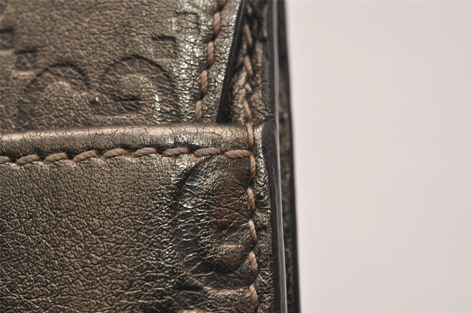 Authentic GUCCI Guccissima GG Leather Cigarette Case 181716 Khaki Green 1169J