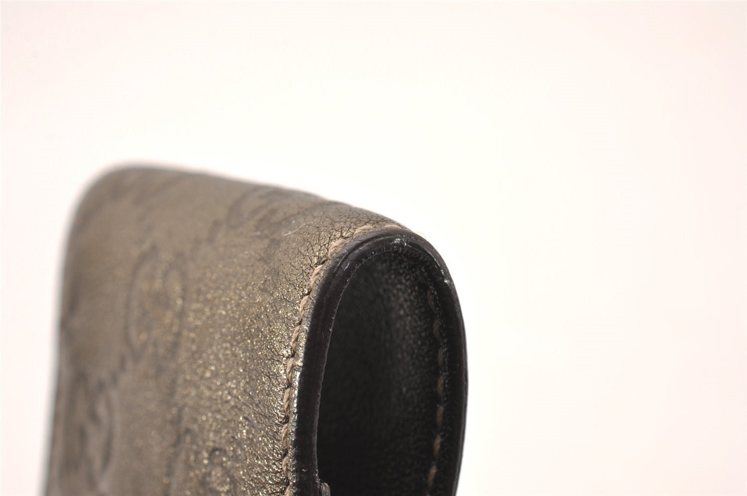 Authentic GUCCI Guccissima GG Leather Cigarette Case 181716 Khaki Green 1169J