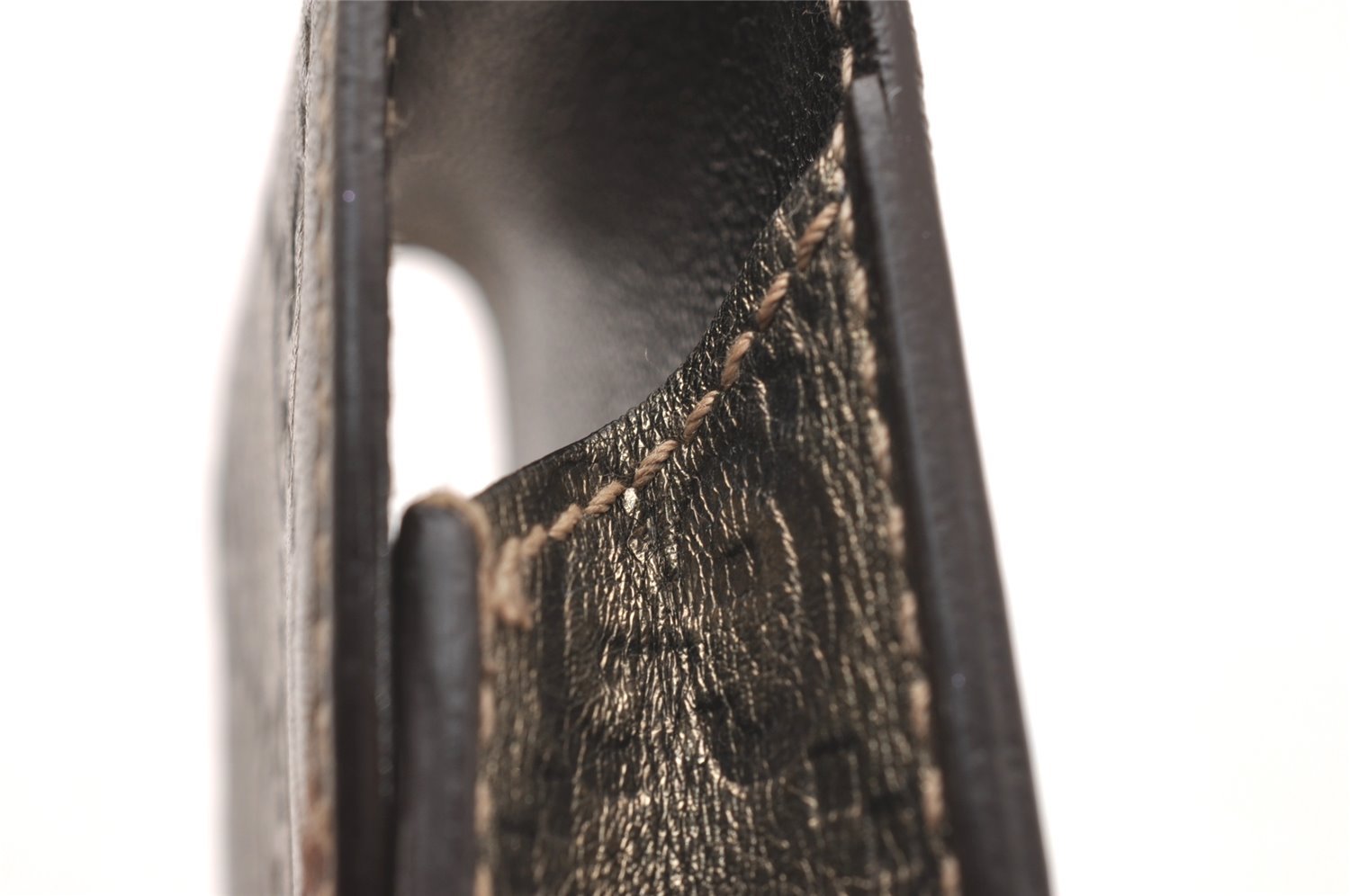 Authentic GUCCI Guccissima GG Leather Cigarette Case 181716 Khaki Green 1169J