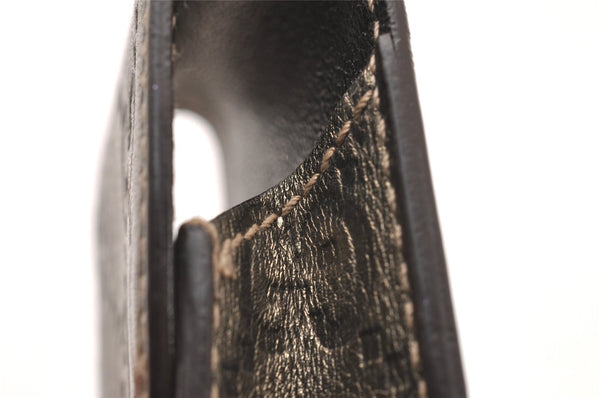 Authentic GUCCI Guccissima GG Leather Cigarette Case 181716 Khaki Green 1169J