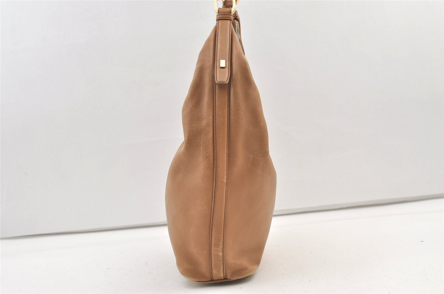 Authentic GUCCI Vintage Shoulder Hand Bag Purse Leather 0014288 Beige 1169K