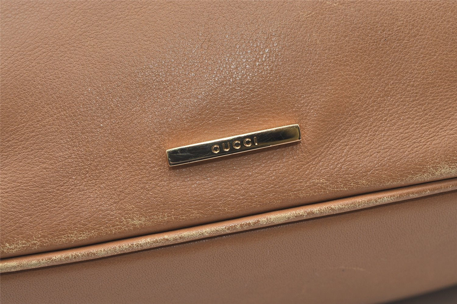 Authentic GUCCI Vintage Shoulder Hand Bag Purse Leather 0014288 Beige 1169K