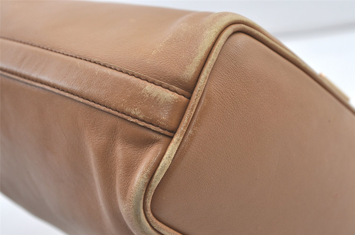 Authentic GUCCI Vintage Shoulder Hand Bag Purse Leather 0014288 Beige 1169K