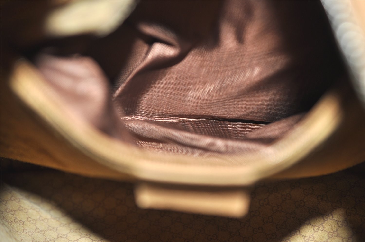 Authentic GUCCI Vintage Shoulder Hand Bag Purse Leather 0014288 Beige 1169K