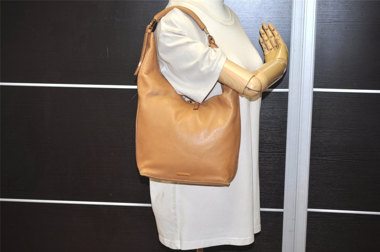 Authentic GUCCI Vintage Shoulder Hand Bag Purse Leather 0014288 Beige 1169K