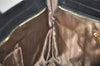 Authentic Salvatore Ferragamo Gancini Unborn Calf Leather Tote Bag Brown 1171I