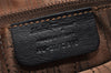 Authentic Salvatore Ferragamo Gancini Unborn Calf Leather Tote Bag Brown 1171I