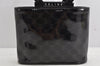 Authentic CELINE Macadam Blason Pattern Hand Pouch Purse Enamel Black Box 1171K