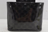 Authentic CELINE Macadam Blason Pattern Hand Pouch Purse Enamel Black Box 1171K
